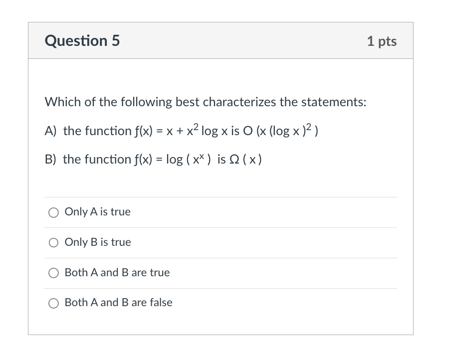 Solved Question 5 Which of the following best characterizes | Chegg.com