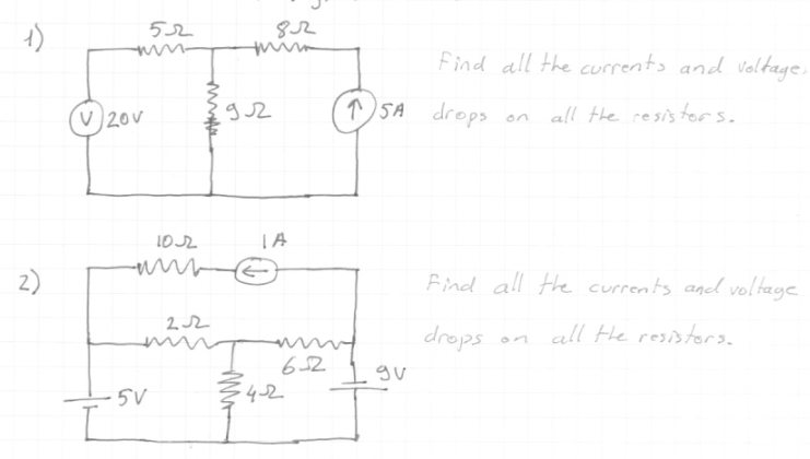 Solved Find all the current and voltage drops on all | Chegg.com