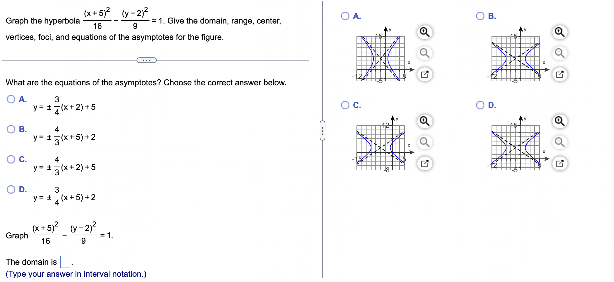 solved-o-a-b-x-5-2-y-2-2-2-graph-the-hyperbola-1-chegg