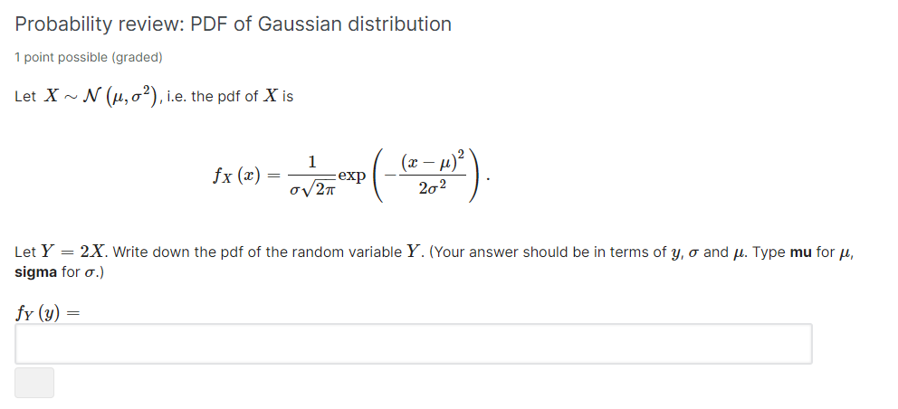 Solved A Univariate Gaussian Or Normal Distributions Can Chegg Com