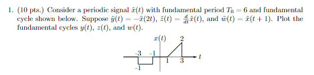 Solved 1. (10 pts.) Consider a periodic signal f(t) with | Chegg.com