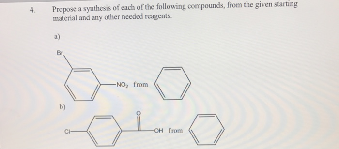 Solved 4. Propose a synthesis of each of the following | Chegg.com