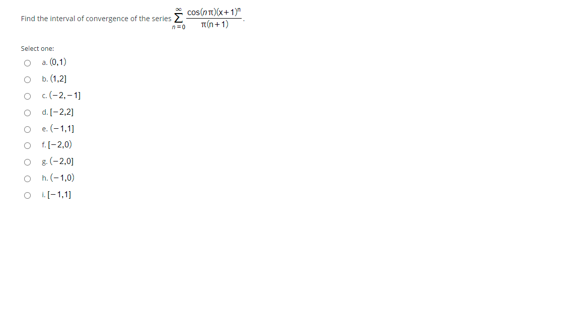 Solved Find The Interval Of Convergence Of The Series N 0 Chegg Com