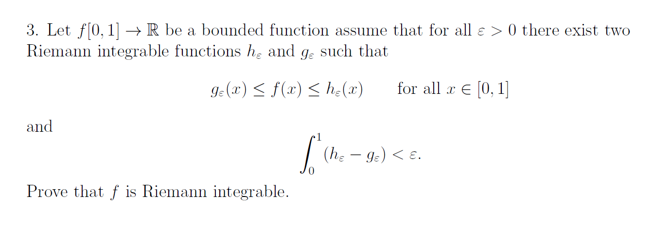 Solved 3 Let F[0 1] → R Be A Bounded Function Assume That