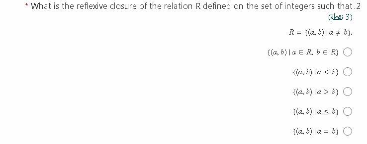 Solved * What is the reflexive closure of the relation R | Chegg.com