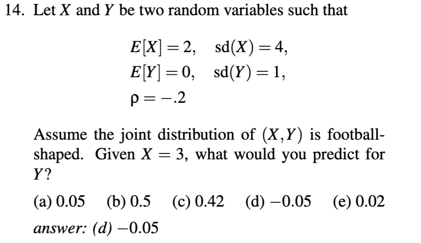 Solved 14. Let X and Y be two random variables such that | Chegg.com