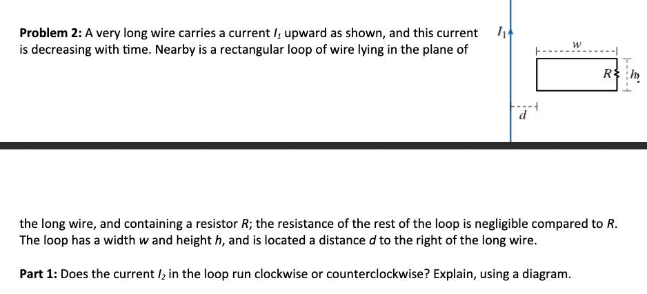 Solved Problem 2: A very long wire carries a current I, | Chegg.com