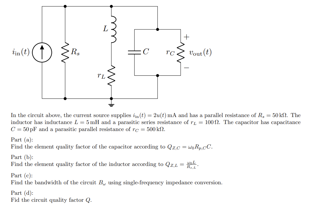Solved In the circuit above, the current source supplies iin | Chegg.com