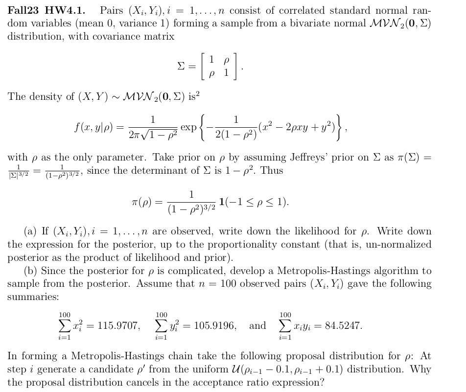 Solved Fall23 HW4.1. Pairs (Xi,Yi),i=1,…,n consist of | Chegg.com