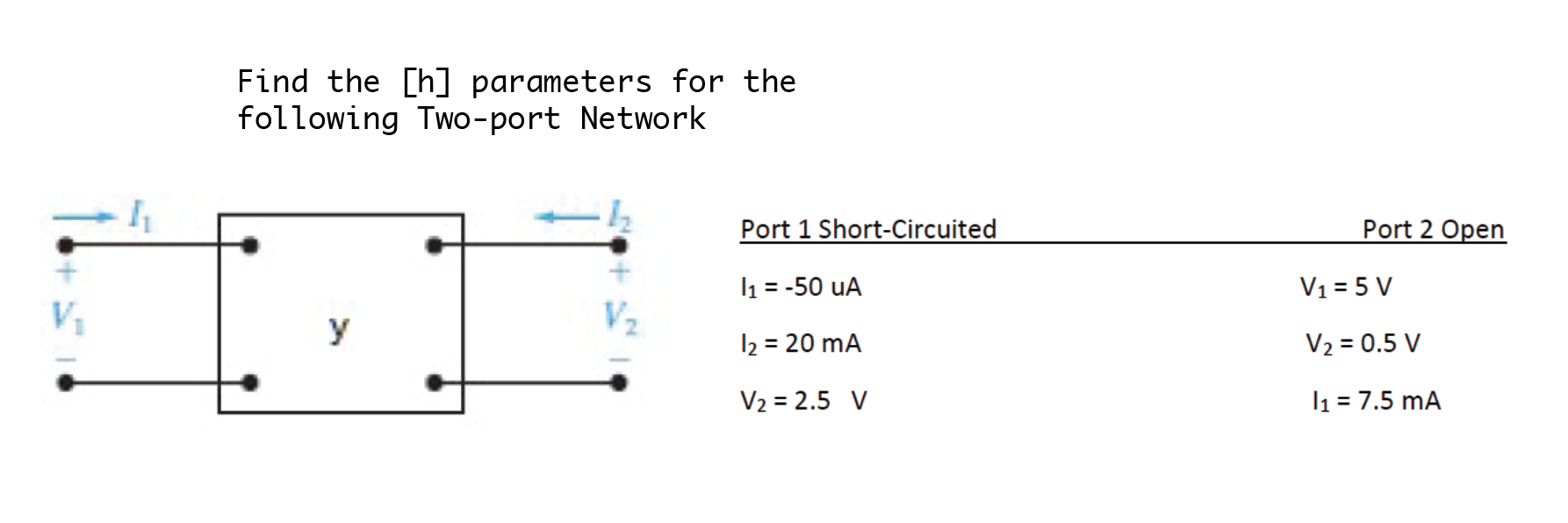 Solved Find the [h] parameters for the following Two-port | Chegg.com