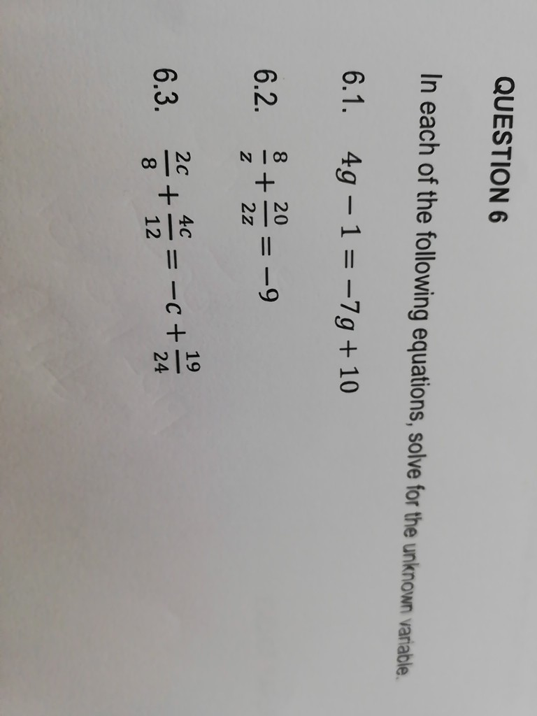 Solved Question 6 In Each Of The Following Equations Chegg Solved Question 6 In Each Of The Following Equations Chegg