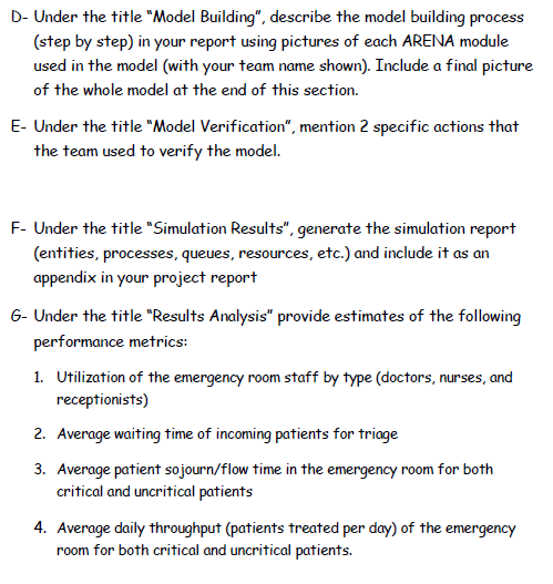 Arena Hospital Simulation Model and Report – Simulation Helpdesk