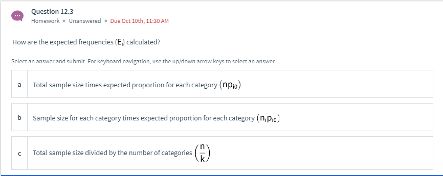 Solved Question 12.1 Homework. Unanswered. Due Oct 10th, | Chegg.com