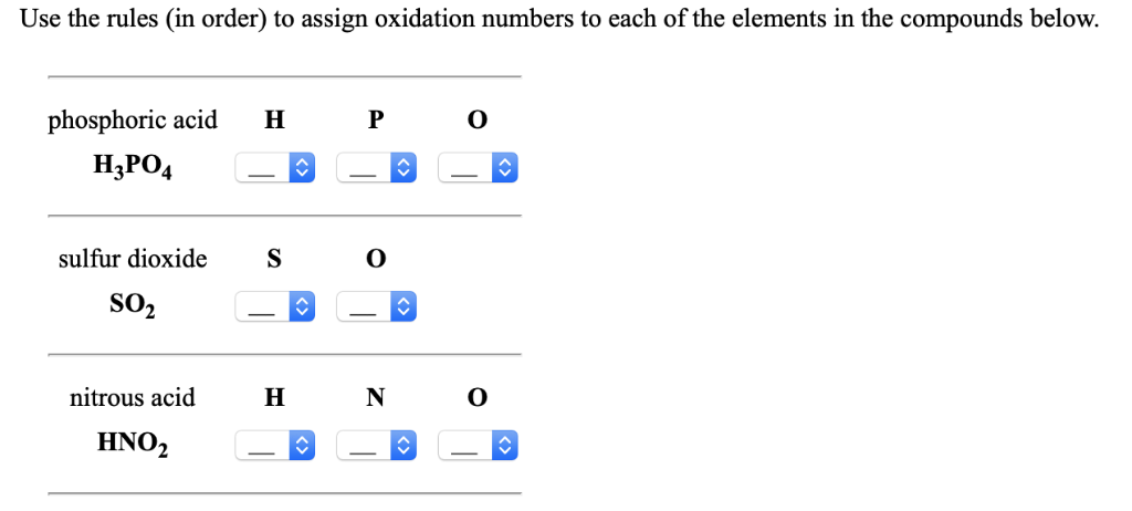 Solved: Use The Rules (in Order) To Assign Oxidation Numbe... | Chegg.com