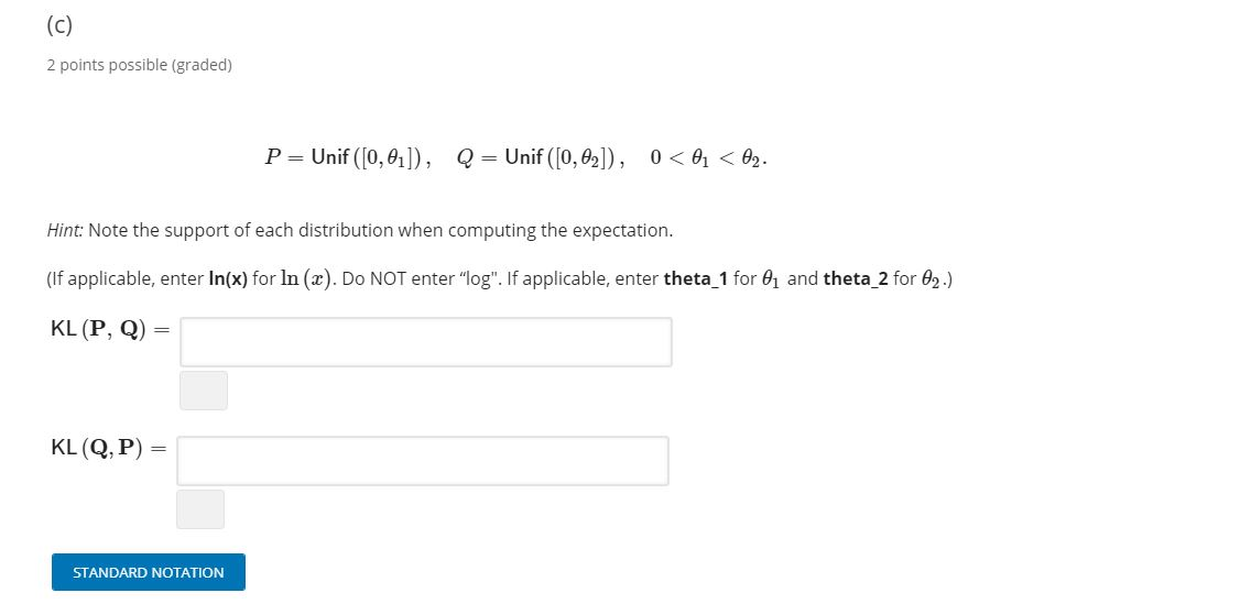 1 Kullback Leibler Divergence Bookmark This Page Chegg Com