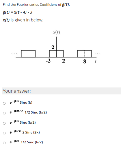 Solved Find The Fourier Series Coefficient Of G T G T Chegg Com