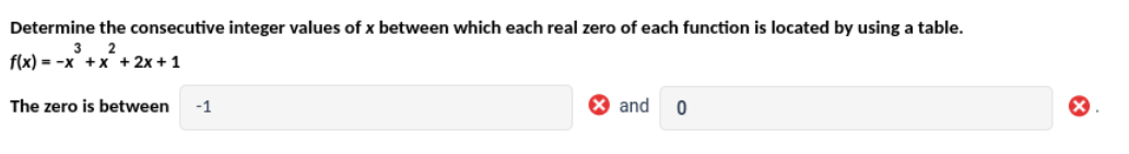 Solved Determine the consecutive integer values of x between | Chegg.com