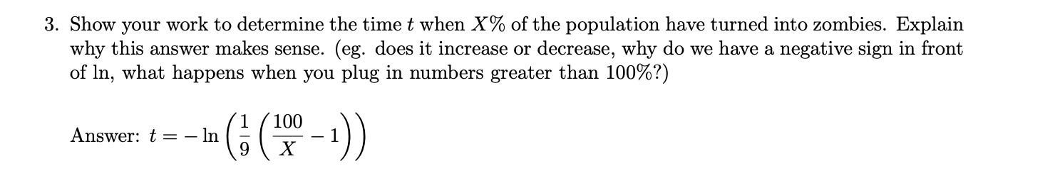 Solved Show your work to determine the time t ﻿when x% ﻿of | Chegg.com