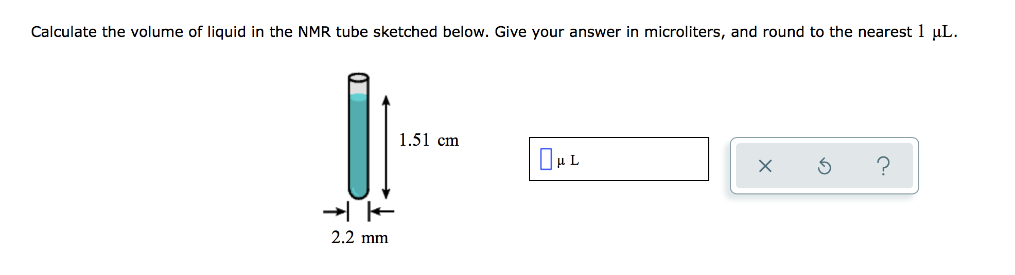 Solved Calculate the volume of liquid in the NMR tube