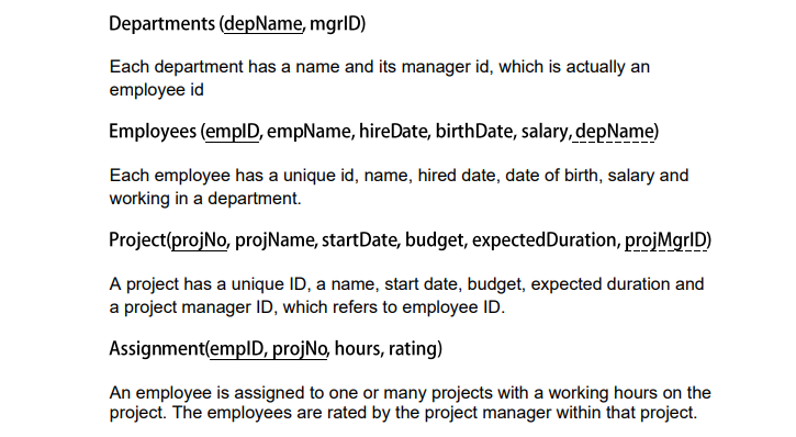 Solved Writing SQL statements for the following questions: | Chegg.com