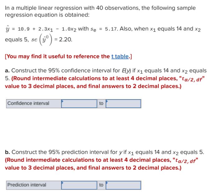 Solved In a multiple linear regression with 40 observations, | Chegg.com