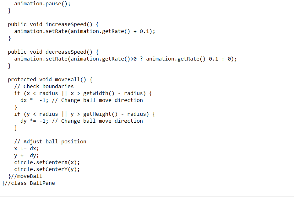 Solved Adapt the given Java program BounceBallControl.java | Chegg.com