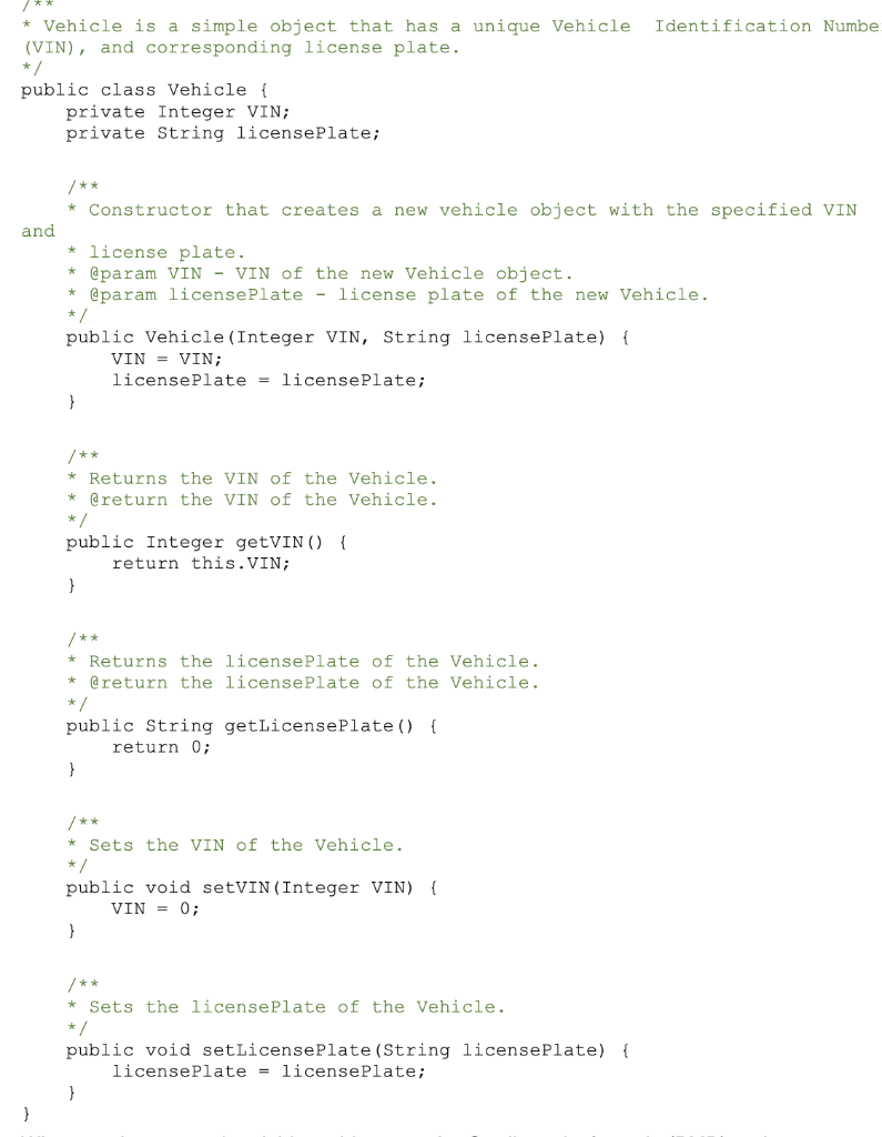 Solved Consider class Vehicle, presented on the next page. | Chegg.com