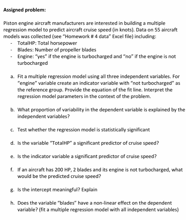 Solved Assigned problem Piston engine aircraft manufacturers | Chegg.com