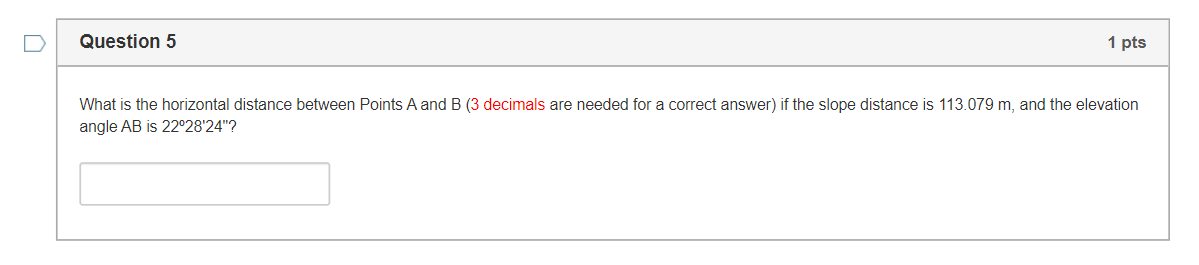 Solved Question 5 1 pts What is the horizontal distance | Chegg.com