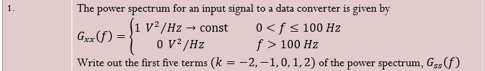 Solved The power spectrum for an input signal to a data | Chegg.com