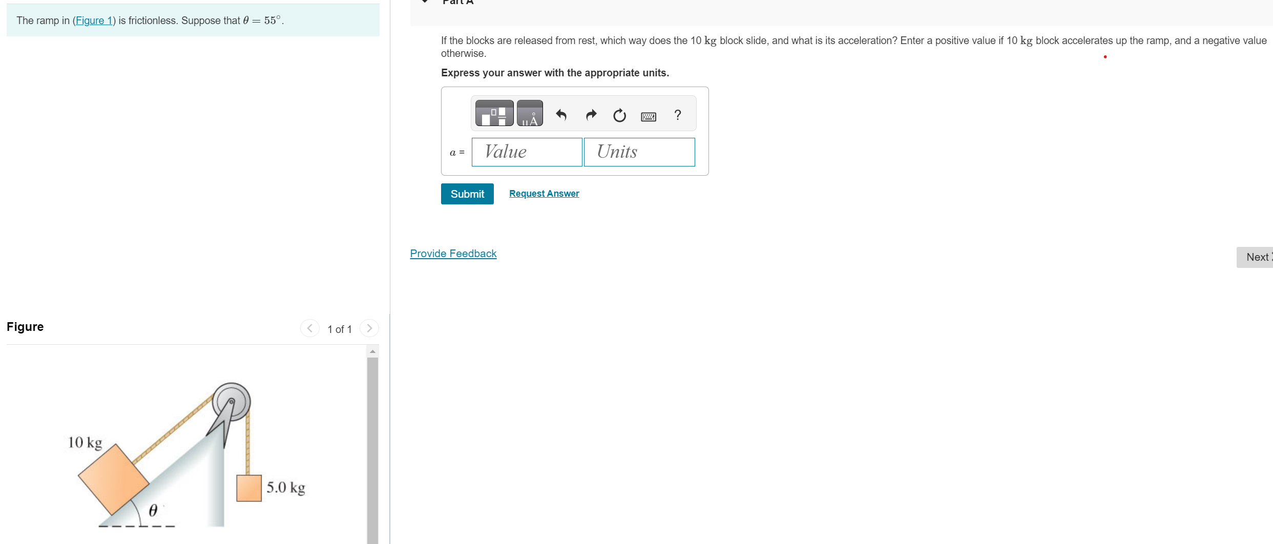 Solved The Ramp In Figure 1 Is Frictionless Suppose That Chegg Com