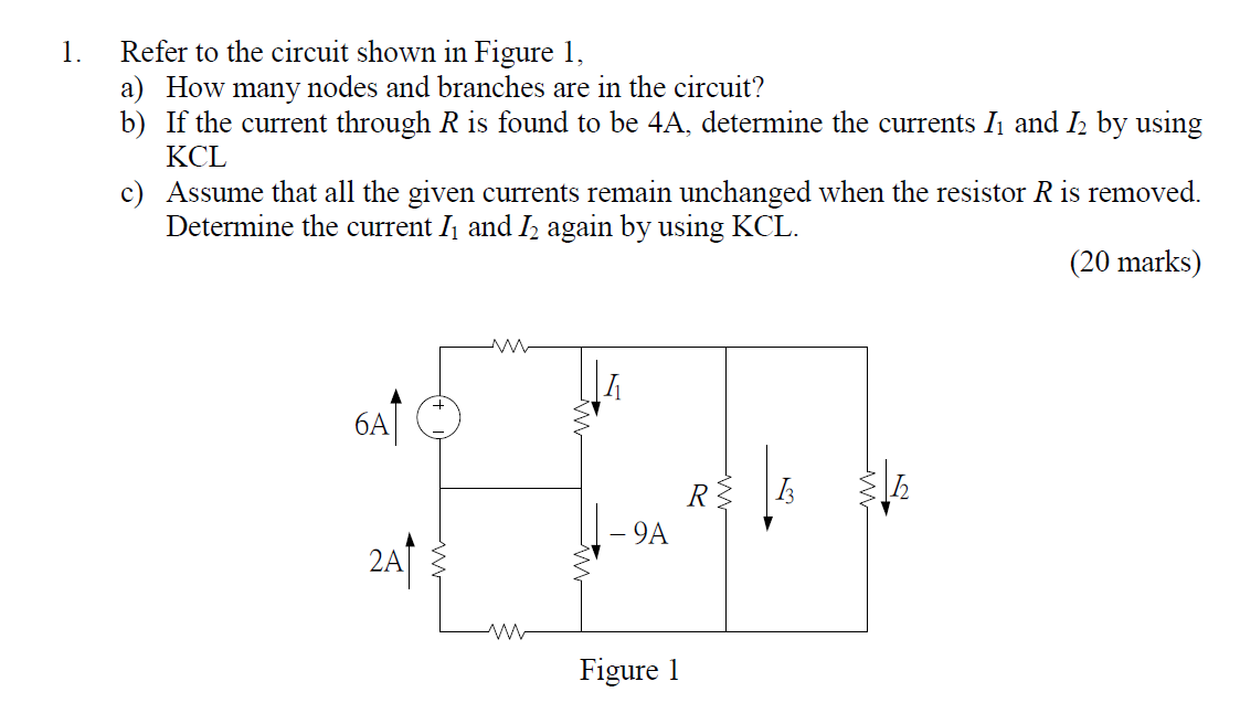 Solved 1. Refer to the circuit shown in Figure 1, a) How | Chegg.com