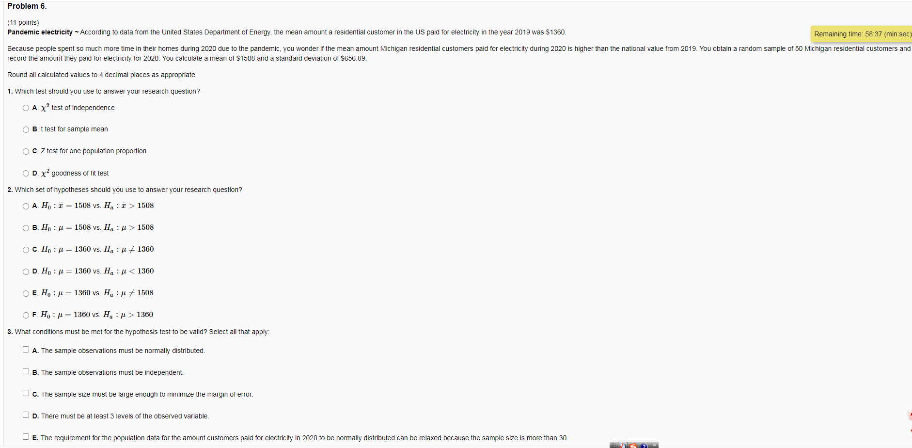 Solved 4. What is the test statistic? ? 5. You calculate a | Chegg.com