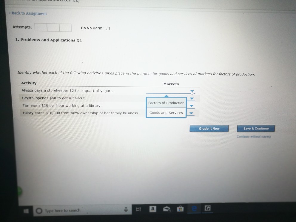 Solved c Back to Assignment Attempts Do No Harm: /1 1. | Chegg.com