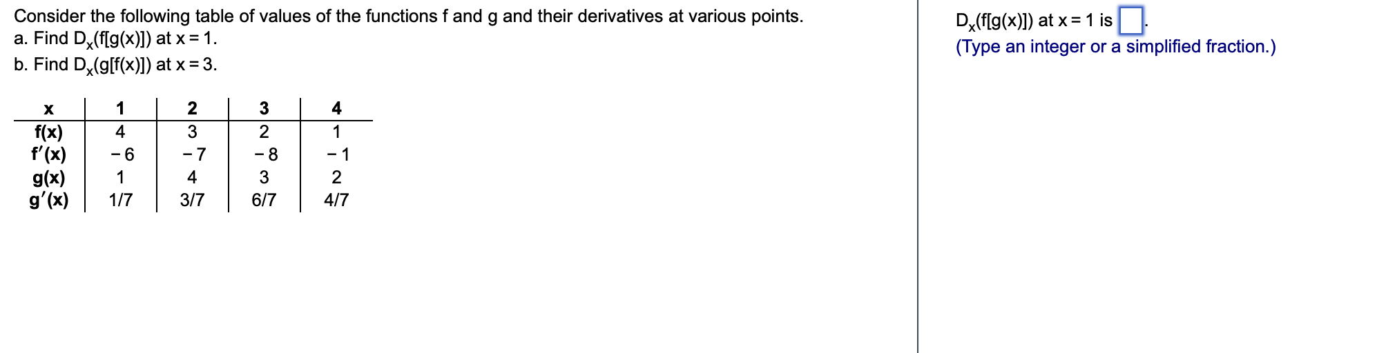 solved-consider-the-following-table-of-values-of-the-chegg