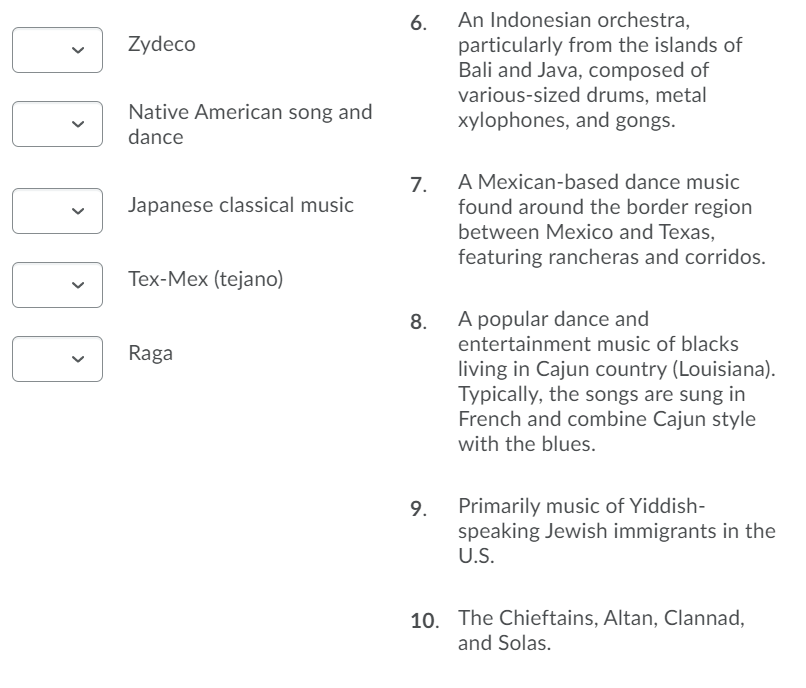 solved-match-each-world-music-genre-with-the-most-chegg