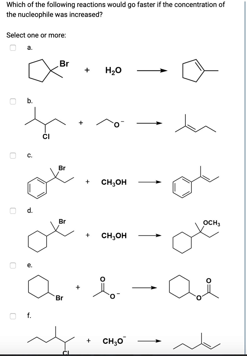 Solved Which of the following reactions would go faster if | Chegg.com