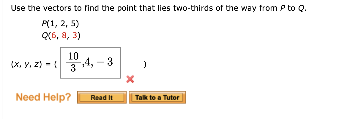 Solved Use the vectors to find the point that lies | Chegg.com