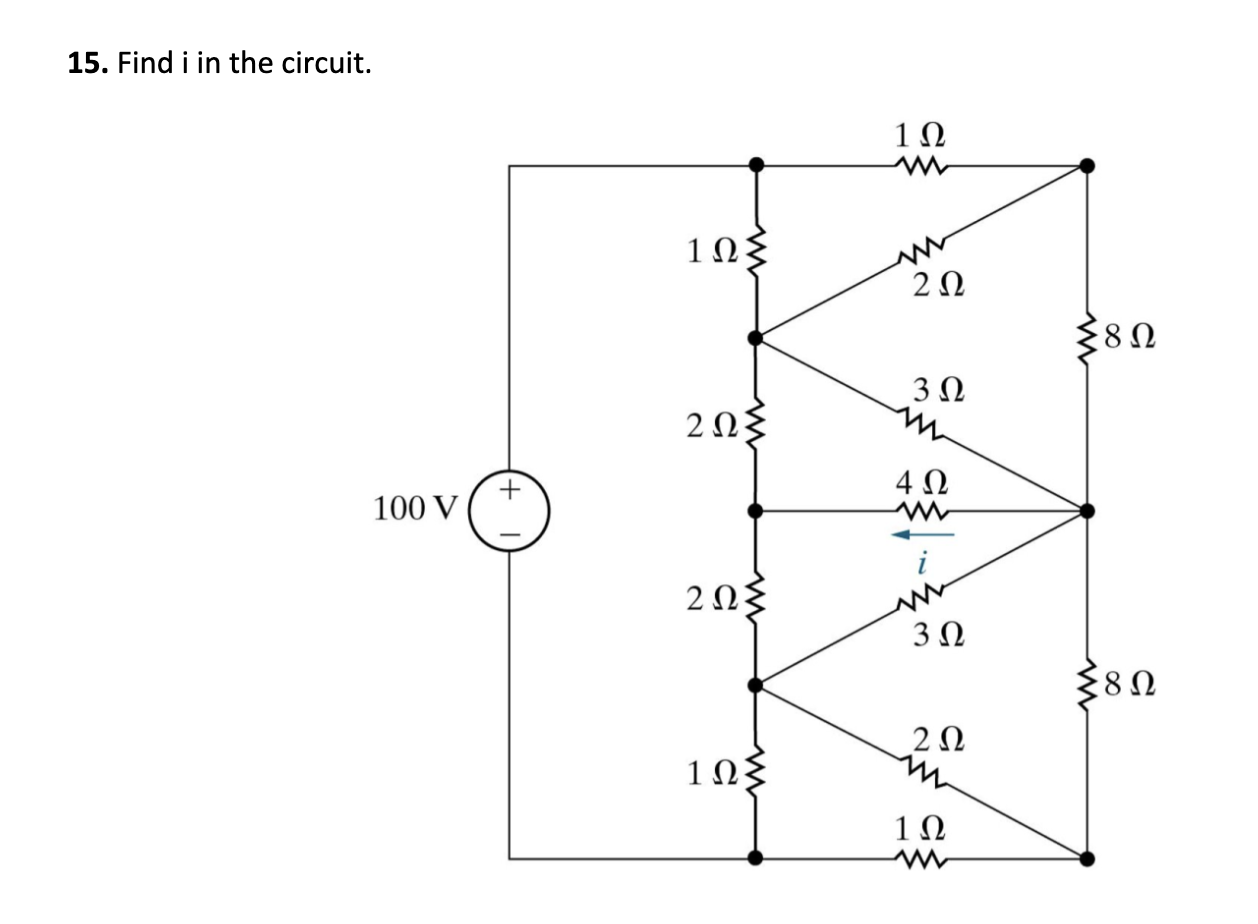 Solved 15. Find i in the circuit. | Chegg.com