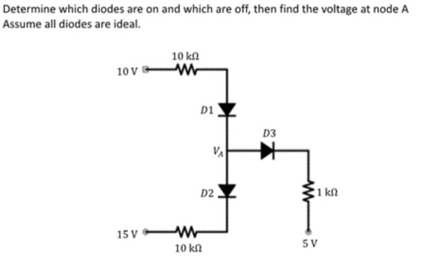 Solved Determine which diodes are on and which are off, then | Chegg.com