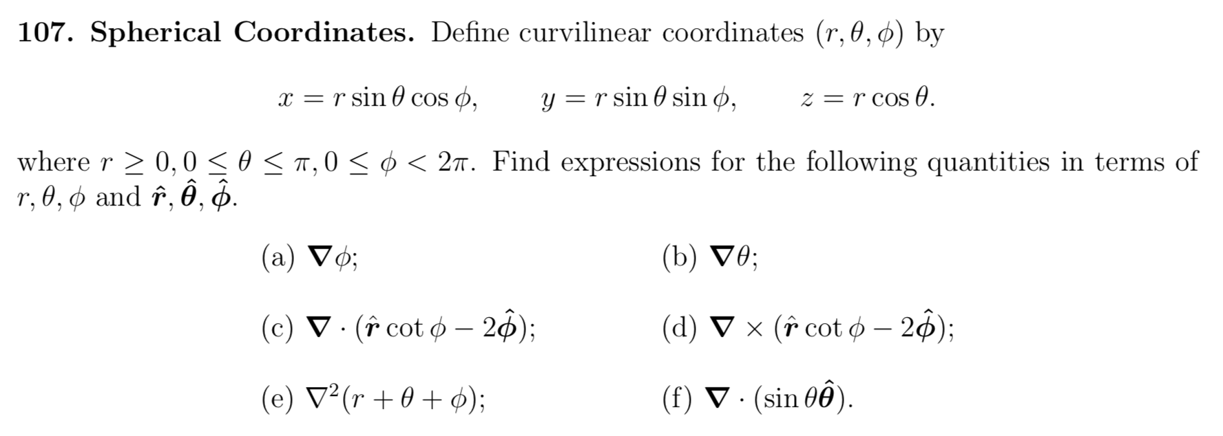 107 Spherical Coordinates Define Curvilinear Coo Chegg Com