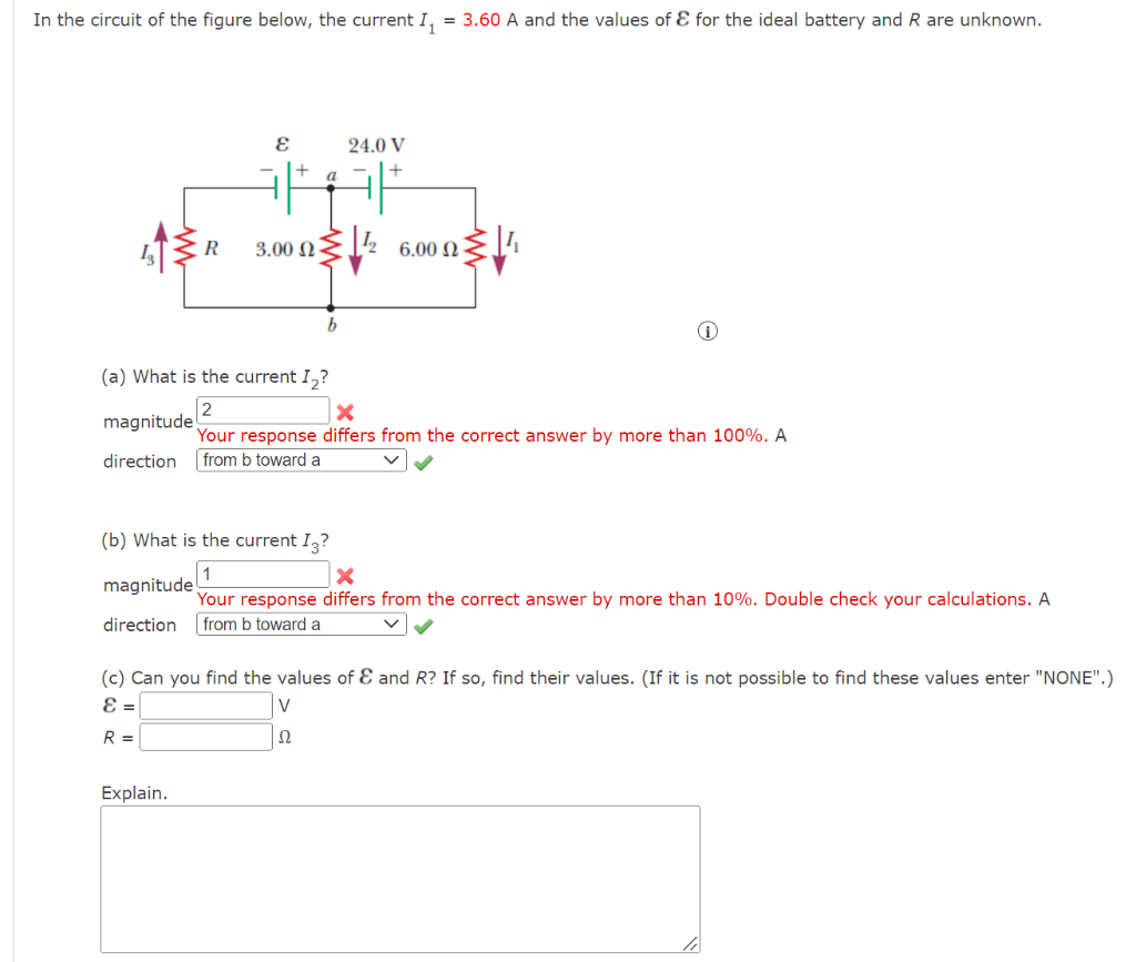 Solved In the circuit of the figure below, the current I1 = | Chegg.com