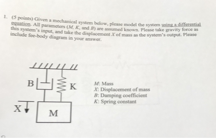 Solved Given a mechanical system below, please model the | Chegg.com