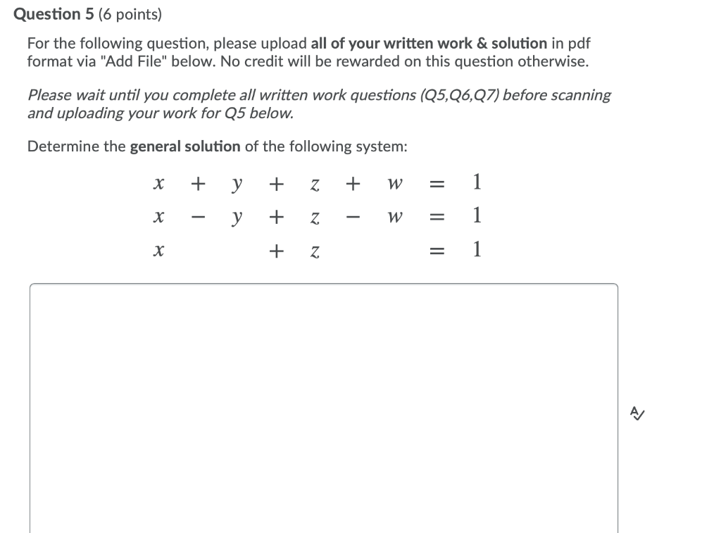 Solved Question 5 (6 points) For the following question, | Chegg.com