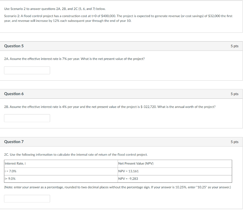 Use Scenario 2 to answer questions 2A, 2B, and 2C (5, | Chegg.com