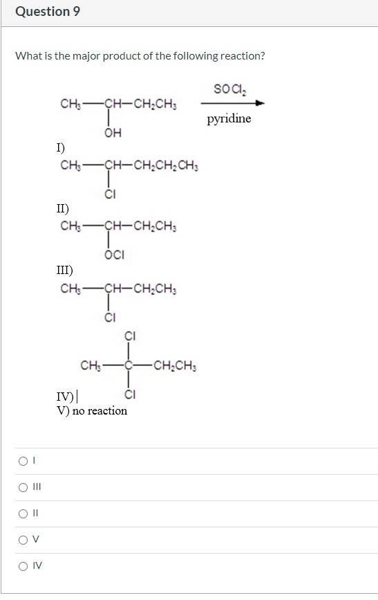 Solved What Is The Major Product Of The Following Reactio Chegg Com