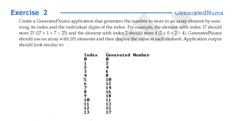 Solved Exercise 2 GeneratedNums Create a Generated Nums | Chegg.com