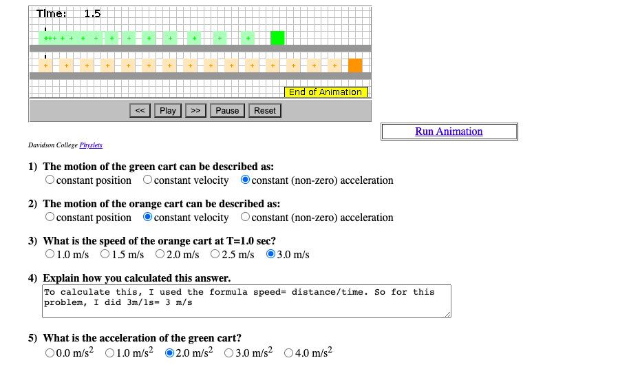 Solved Time: 1.5 End of Animation Play Pause Reset Run | Chegg.com