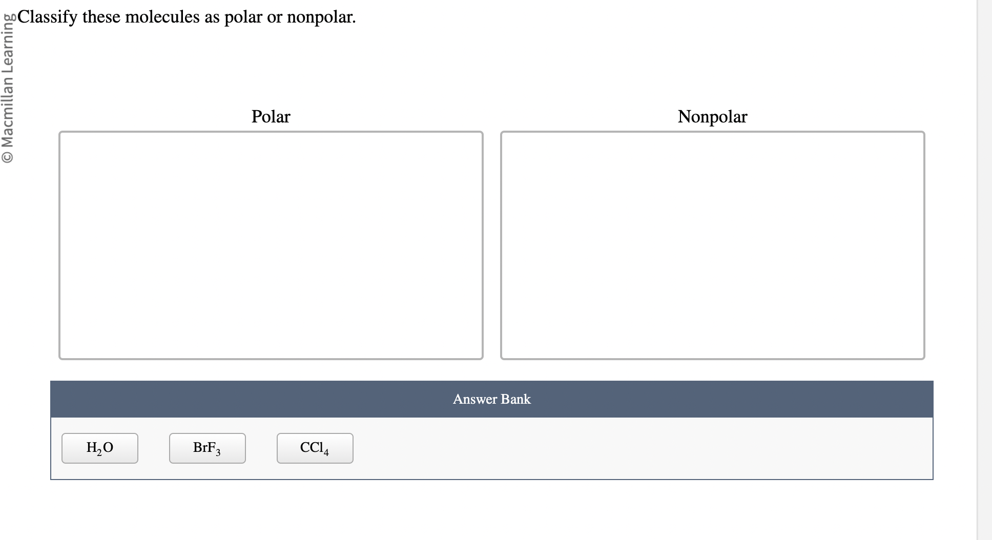 Solved ?∞ ﻿Classify these molecules as polar or | Chegg.com