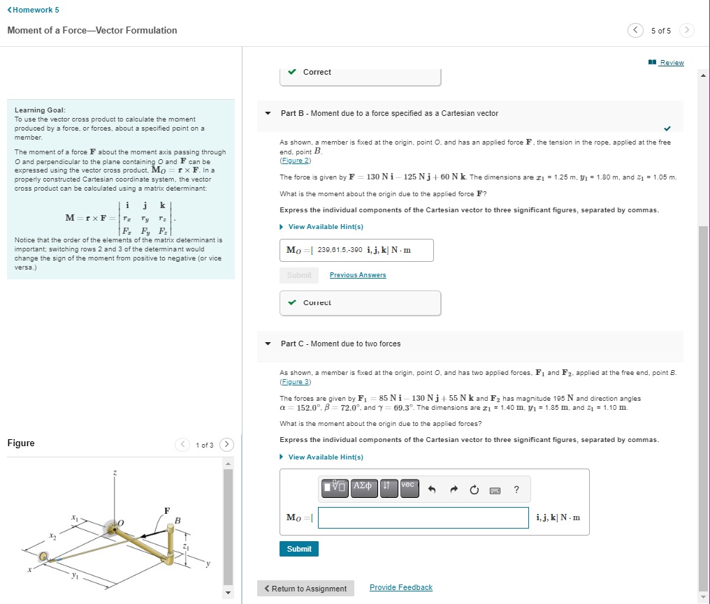 Solved Learning Goal:To Use The Vector Cross Product To | Chegg.com